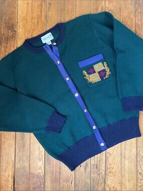 Vintage Women’s Scottish Knit Cardigan Sweater by Deans wool size large